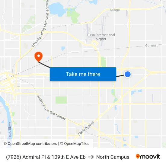 (7926) Admiral Pl & 109th E Ave Eb to North Campus map