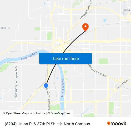 (8204) SW Blvd & 35th St Sb to North Campus map