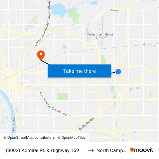 (8002) Admiral Pl. & Highway 169 Wb to North Campus map
