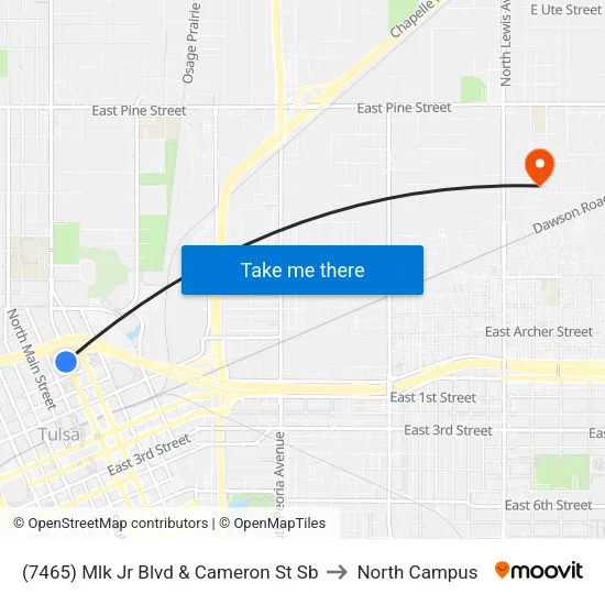 (7465) Mlk Jr Blvd & Cameron St Sb to North Campus map