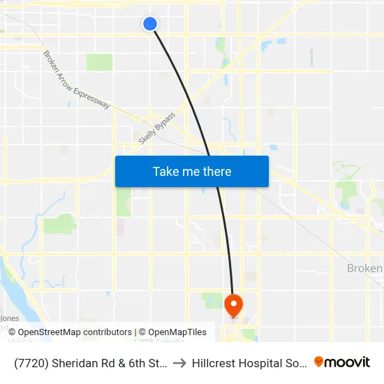 (7720) Sheridan Rd & 6th St Nb to Hillcrest Hospital South map