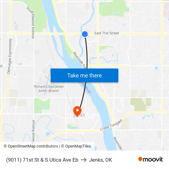(9011) 71st St & S Utica Ave Eb to Jenks, OK map