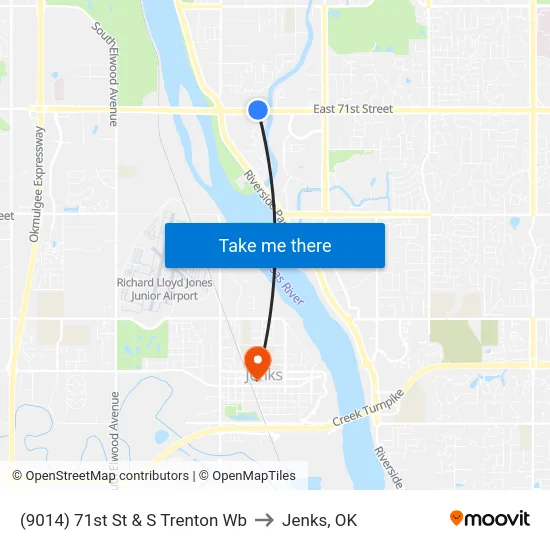 (9014) 71st St & S Trenton Wb to Jenks, OK map