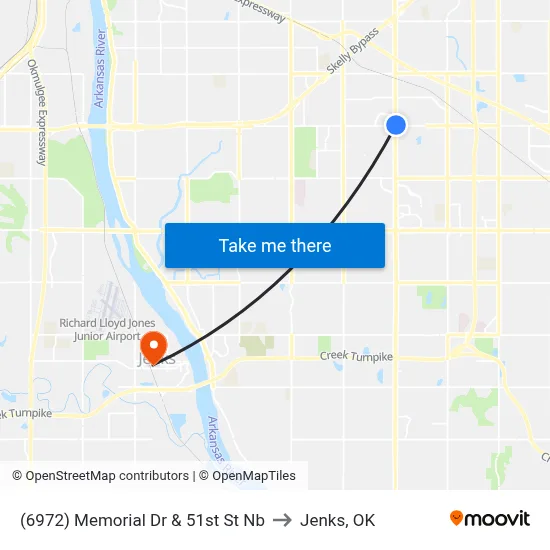 (6972) Memorial Dr & 51st St Nb to Jenks, OK map