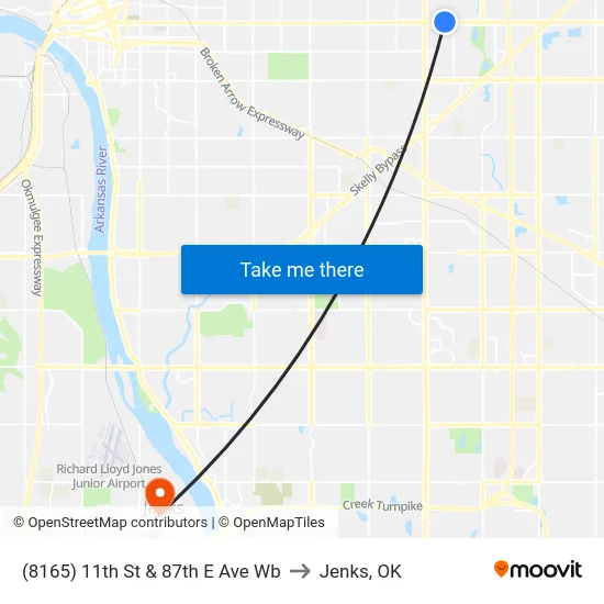 (8165) 11th St & 87th E Ave Wb to Jenks, OK map
