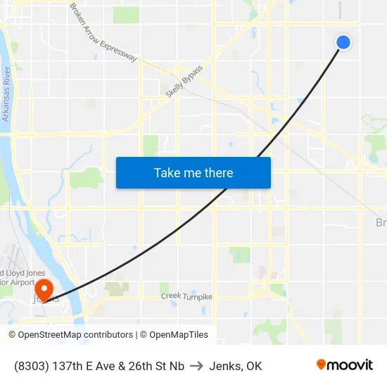 (8303) 137th E Ave & 26th St Nb to Jenks, OK map