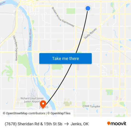 (7678) Sheridan Rd & 15th St Sb to Jenks, OK map