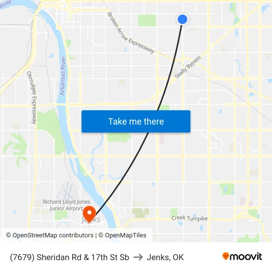 (7679) Sheridan Rd & 17th St Sb to Jenks, OK map