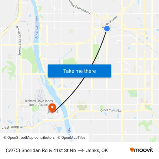 (6975) Sheridan Rd & 41st St Nb to Jenks, OK map