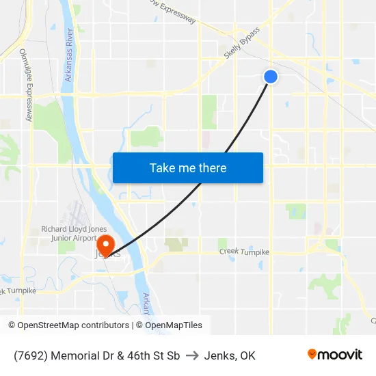 (7692) Memorial Dr & 46th St Sb to Jenks, OK map