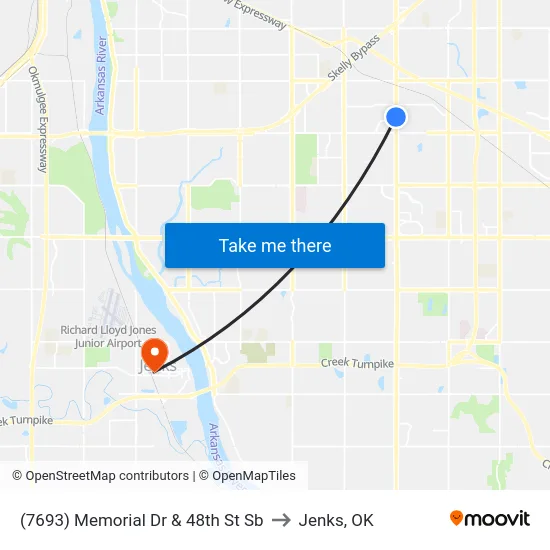 (7693) Memorial Dr & 48th St Sb to Jenks, OK map
