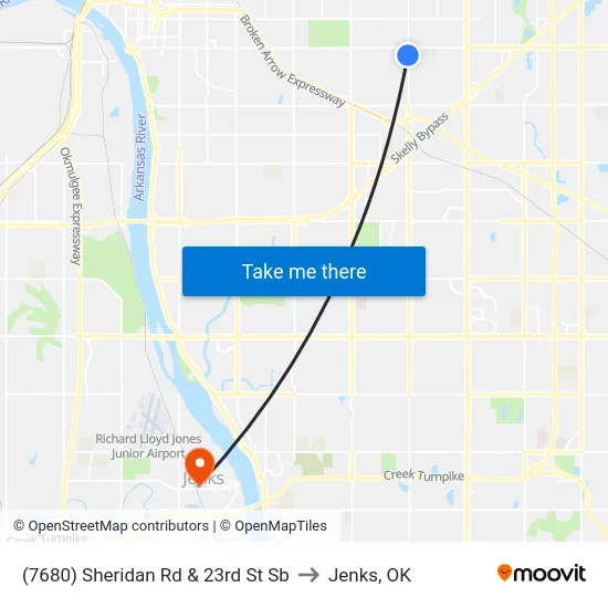 (7680) Sheridan Rd & 23rd St Sb to Jenks, OK map