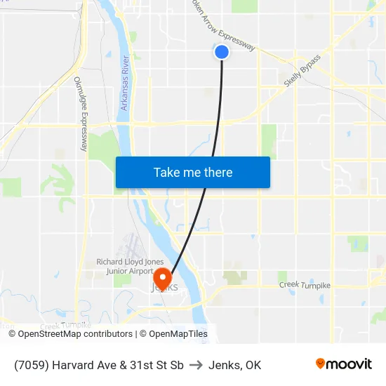 (7059) Harvard Ave & 31st St Sb to Jenks, OK map