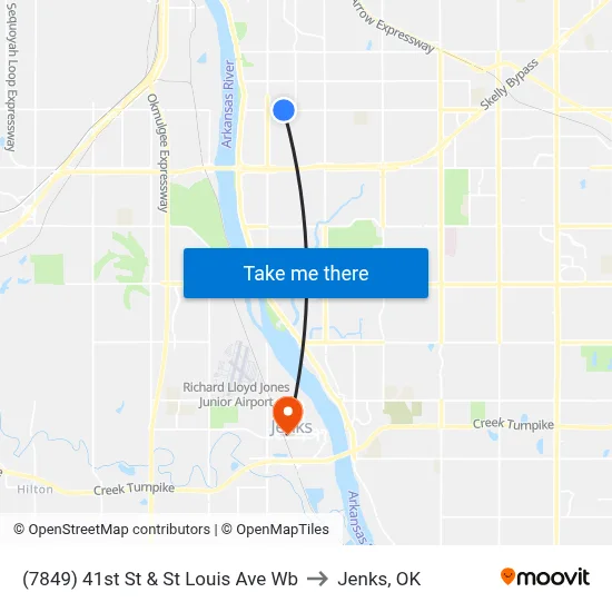 (7849) 41st St & St Louis Ave Wb to Jenks, OK map
