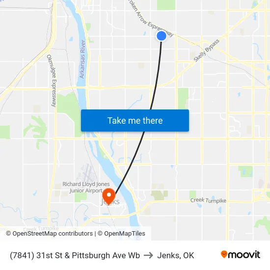 (7841) 31st St & Pittsburgh Ave Wb to Jenks, OK map