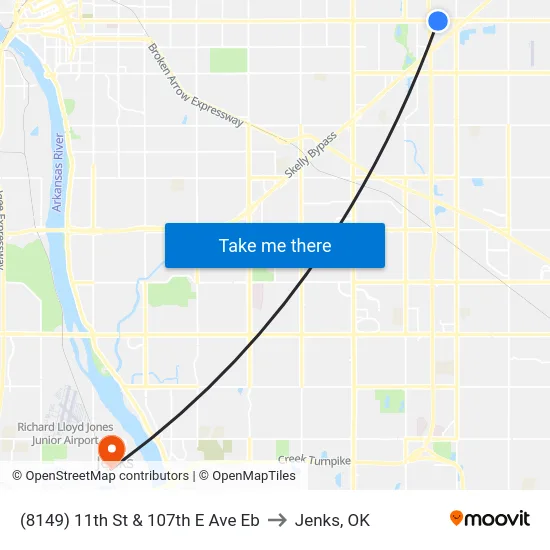 (8149) 11th St & 107th E Ave Eb to Jenks, OK map