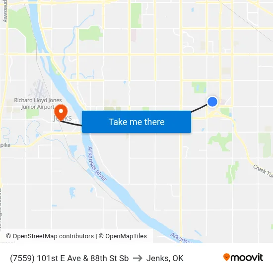 (7559) 101st E Ave & 88th St Sb to Jenks, OK map