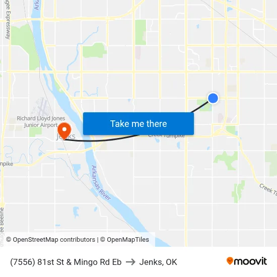 (7556) 81st St & Mingo Rd Eb to Jenks, OK map