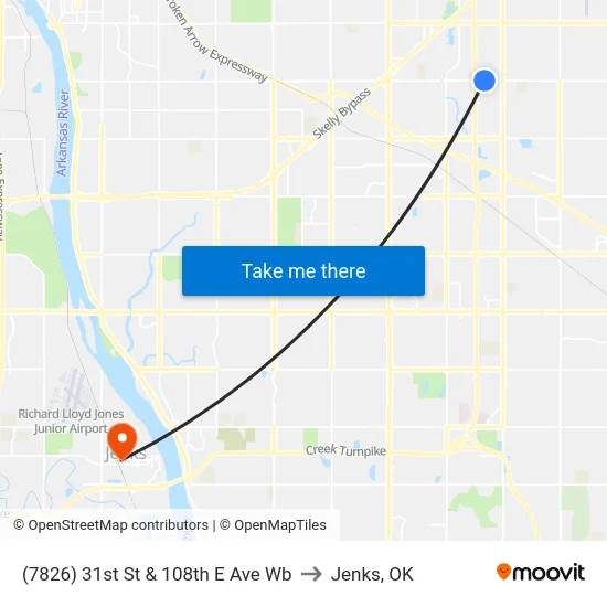(7826) 31st St & 108th E Ave Wb to Jenks, OK map