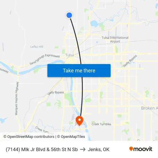 (7144) Mlk Jr Blvd & 56th St N Sb to Jenks, OK map
