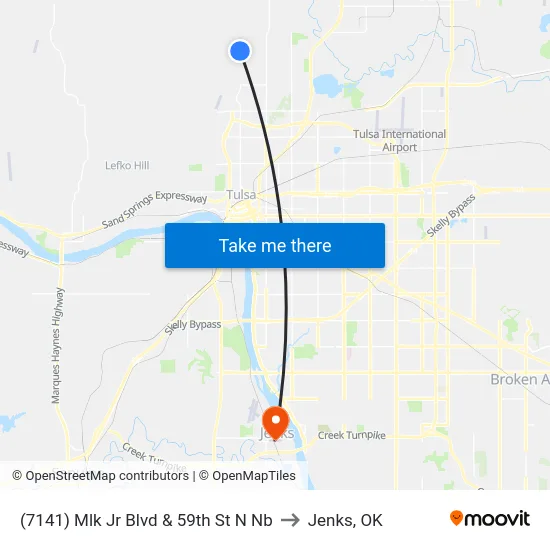 (7141) Mlk Jr Blvd & 59th St N Nb to Jenks, OK map