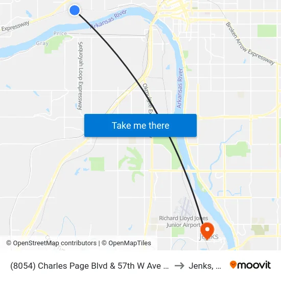 (8054) Charles Page Blvd & 57th W Ave Wb to Jenks, OK map