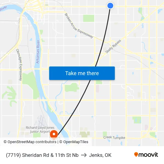 (7719) Sheridan Rd & 11th St Nb to Jenks, OK map