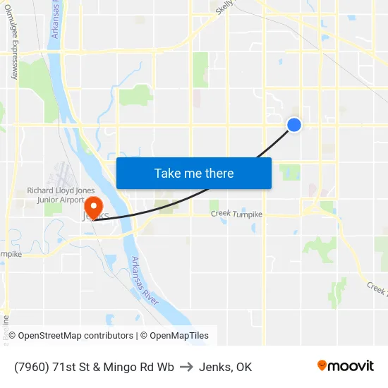 (7960) 71st St & Mingo Rd Wb to Jenks, OK map