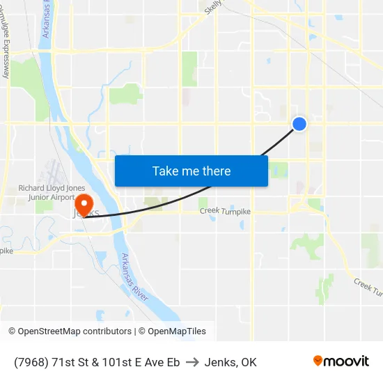 (7968) 71st St & 101st E Ave Eb to Jenks, OK map