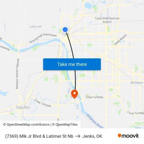 (7369) Mlk Jr Blvd & Latimer St Nb to Jenks, OK map