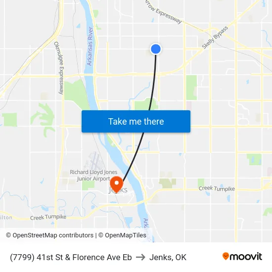 (7799) 41st St & Florence Ave Eb to Jenks, OK map