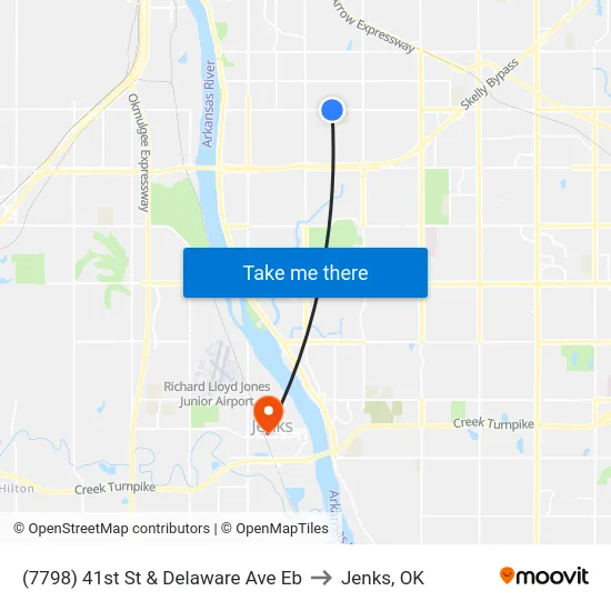 (7798) 41st St & Delaware Ave Eb to Jenks, OK map