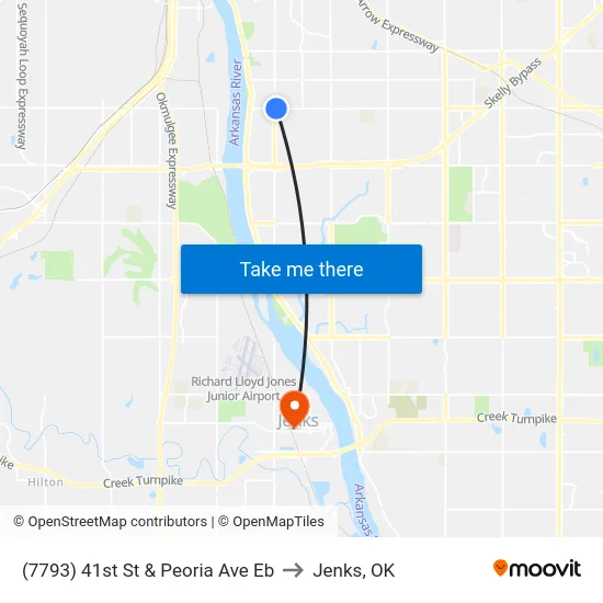 (7793) 41st St & Peoria Ave Eb to Jenks, OK map