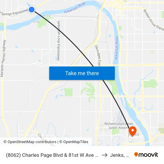(8062) Charles Page Blvd & 81st W Ave Wb to Jenks, OK map