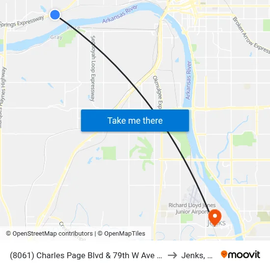 (8061) Charles Page Blvd & 79th W Ave Wb to Jenks, OK map