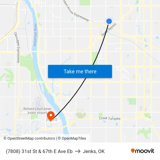(7808) 31st St & 67th E Ave Eb to Jenks, OK map