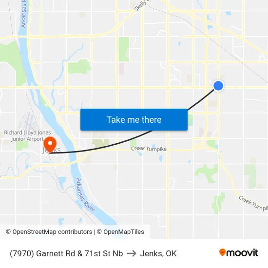 (7970) Garnett Rd & 71st St Nb to Jenks, OK map