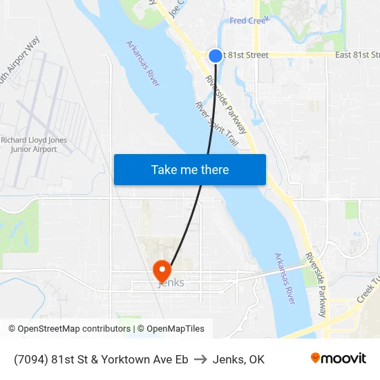 (7094) 81st St & Yorktown Ave Eb to Jenks, OK map