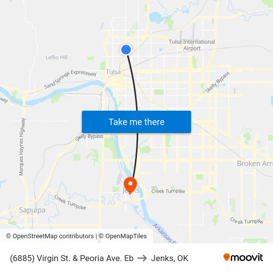 (6885) Virgin St. & Peoria Ave. Eb to Jenks, OK map