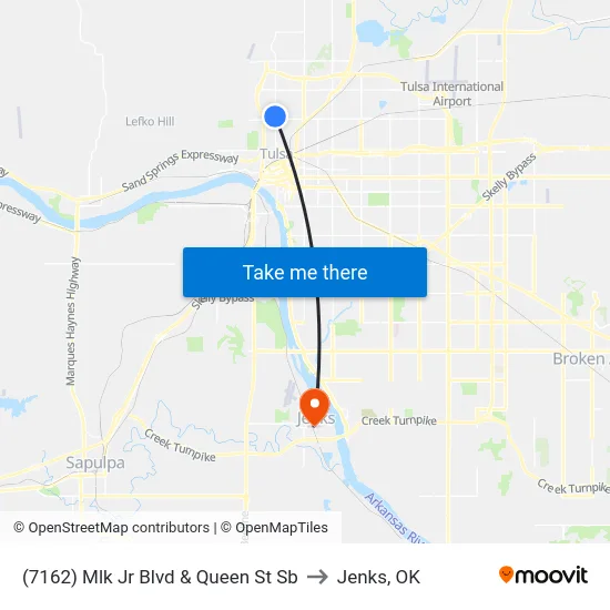 (7162) Mlk Jr Blvd & Queen St Sb to Jenks, OK map
