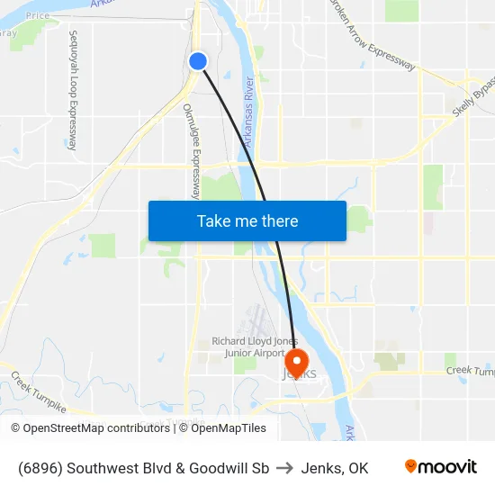 (6896) Southwest Blvd & Goodwill Sb to Jenks, OK map