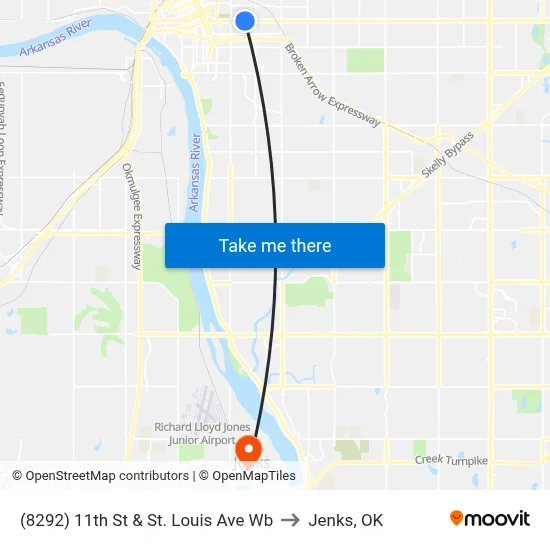 (8292) 11th St & St. Louis Ave Wb to Jenks, OK map