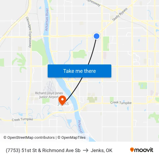(7753) 51st St & Richmond Ave Sb to Jenks, OK map