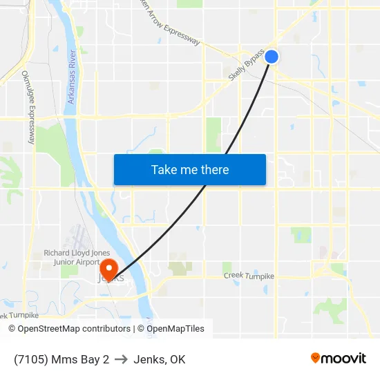 (7105) Mms Bay 2 to Jenks, OK map
