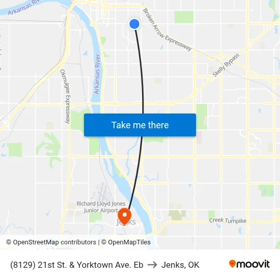 (8129) 21st St. & Yorktown Ave. Eb to Jenks, OK map