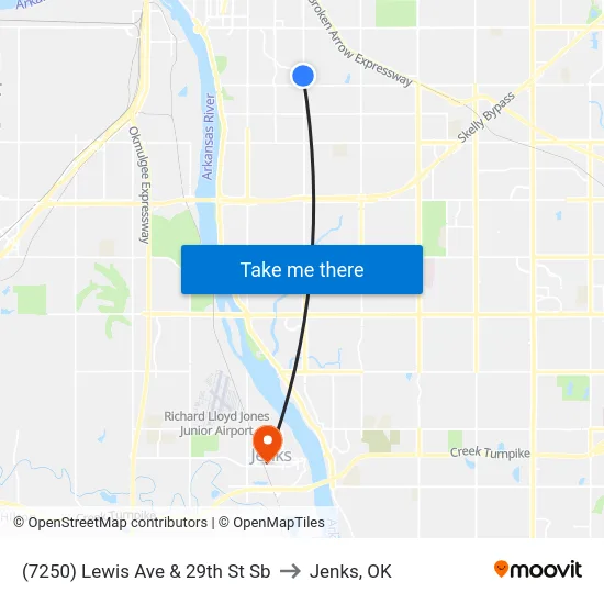 (7250) Lewis Ave & 29th St Sb to Jenks, OK map