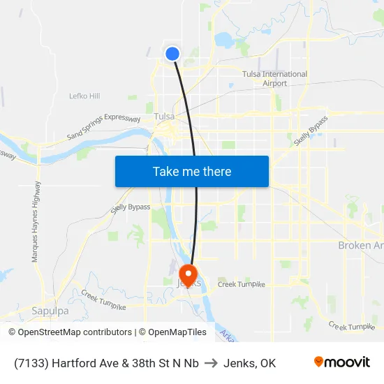 (7133) Hartford Ave & 38th St N Nb to Jenks, OK map