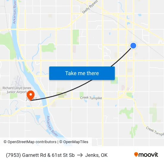 (7953) Garnett Rd & 61st St Sb to Jenks, OK map