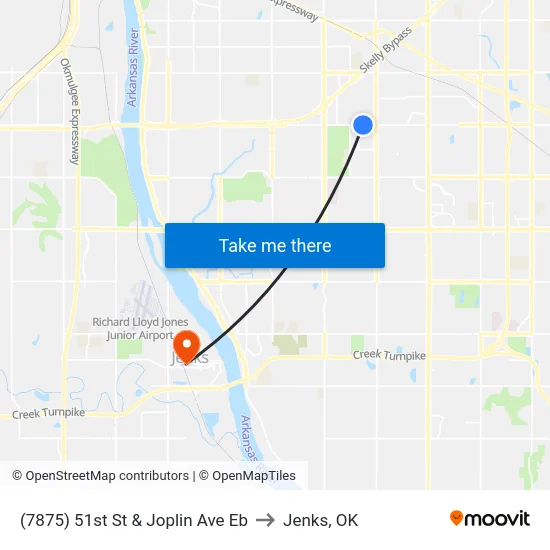 (7875) 51st St & Joplin Ave Eb to Jenks, OK map