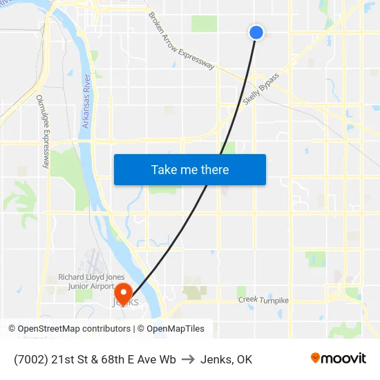 (7002) 21st St & 68th E Ave Wb to Jenks, OK map
